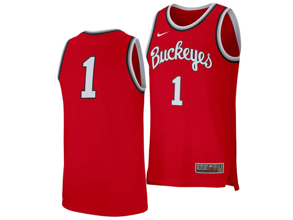 Men s Nike Scarlet Ohio State Buckeyes Retro Replica Basketball Jersey Size XL Red