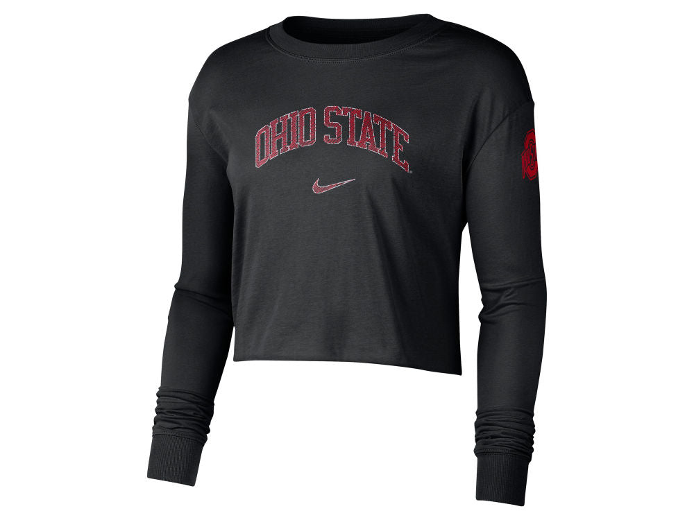 Columbia Women's Ohio State Buckeyes Red Tamiami Quarter-Snap Long Sleeve Hooded Shirt, Small, Black