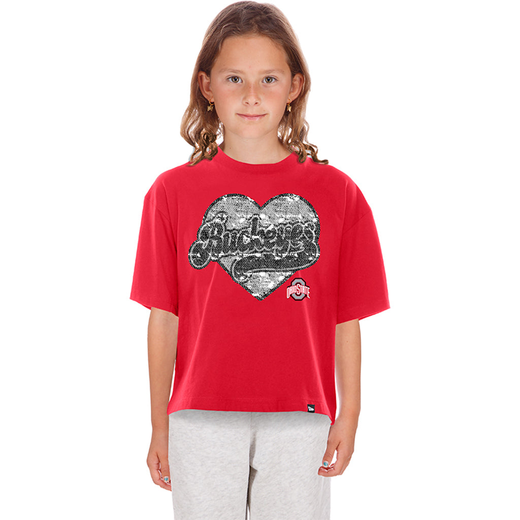 Youth Girls Sequin Heart T-Shirt