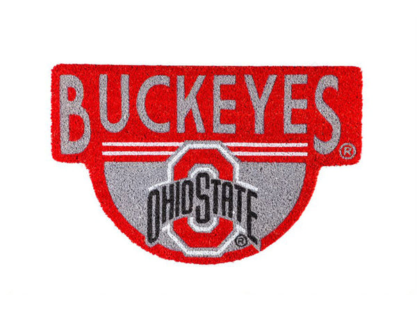 Ohio State Buckeyes Shaped Coir Mat