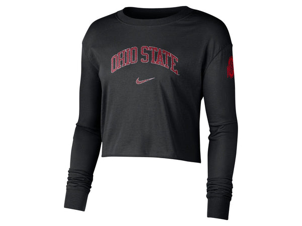 Ohio State Buckeyes NCAA Women's Long Sleeve Crop T-Shirt