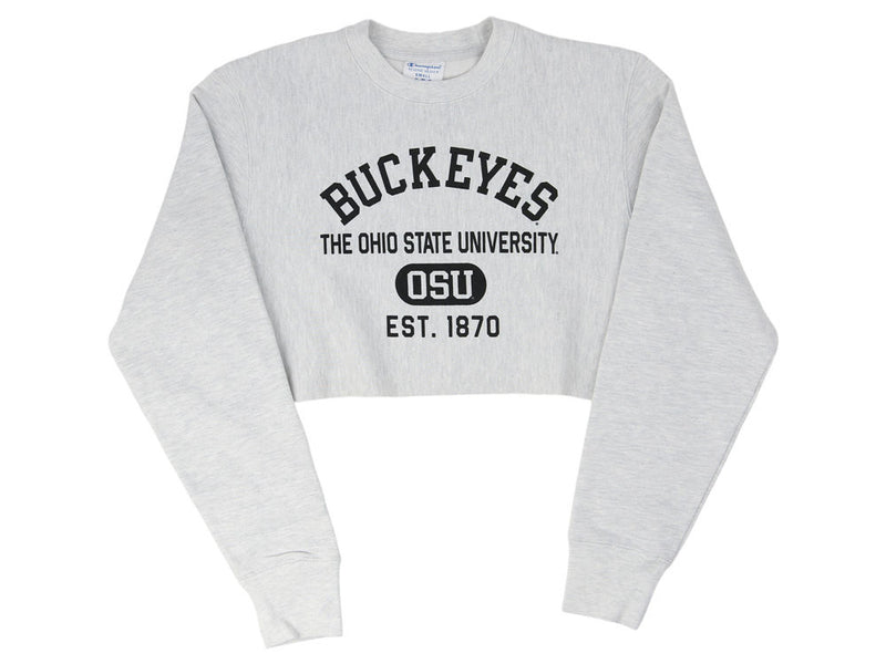 Ohio State Buckeyes NCAA Women's Reverse Weave Cropped Crew Sweatshirt
