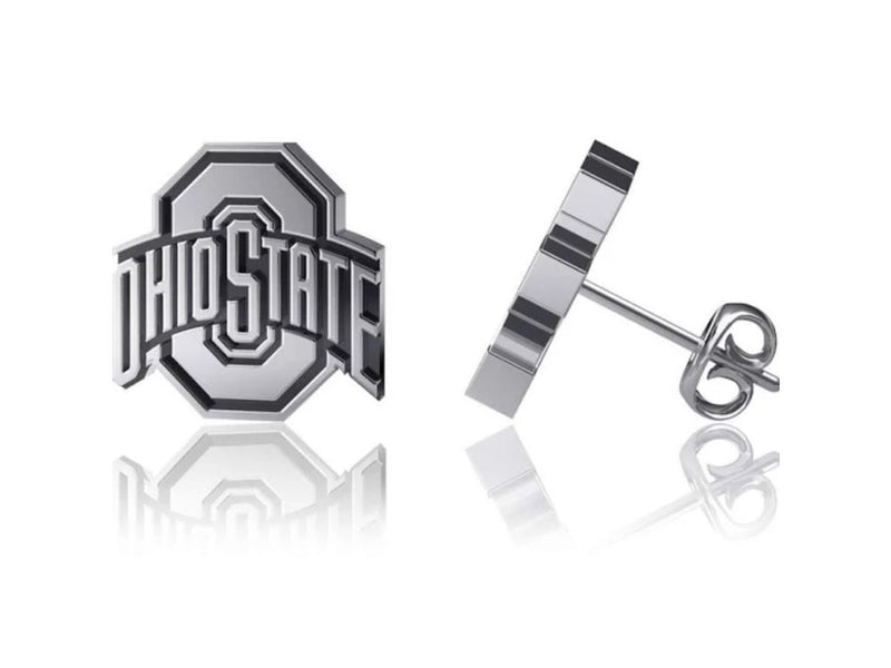 Ohio State Buckeyes Silver Post Earrings