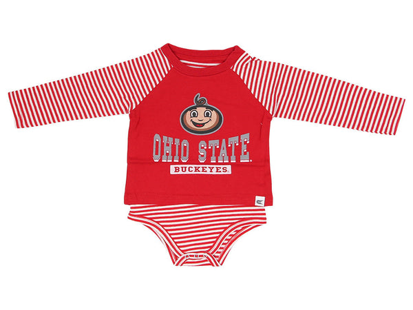Ohio State Buckeyes NCAA Newborn Striped Dresss/Bloomer Set