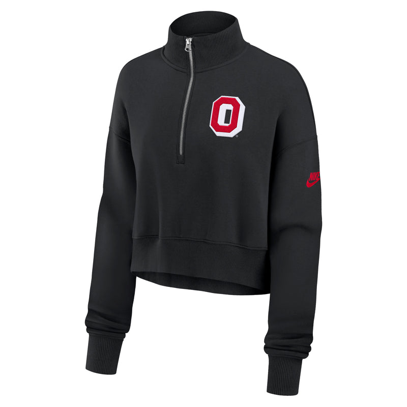 Women’s Crop Retro Quarter Zip Fleece Pullover