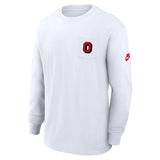 Men's Embroidered Cotton Pocket Logo Max90 Long Sleeve T-Shirt