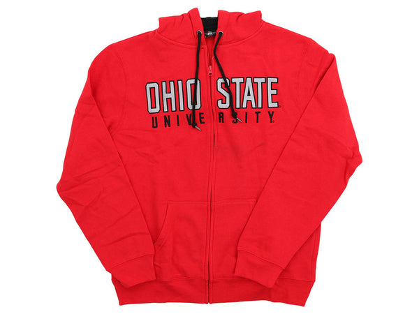 NCAA Ohio State Buckeyes Personalized Name Number Red Gray Baseball Jacket  For Fans