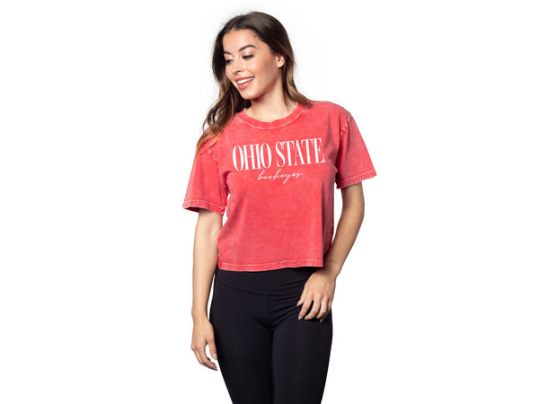 NCAA Women's Mineral Wash Cropped T-Shirt 23