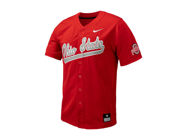 Men s Replica Full Button Baseball Jersey BuckeyeCorner