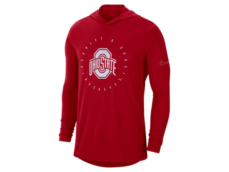 Ohio State Buckeyes NCAA Men's Dri-Fit Hooded Long Sleeve T-Shirt 23