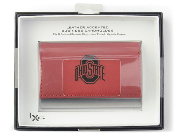 Velour Accented Business Card Holder
